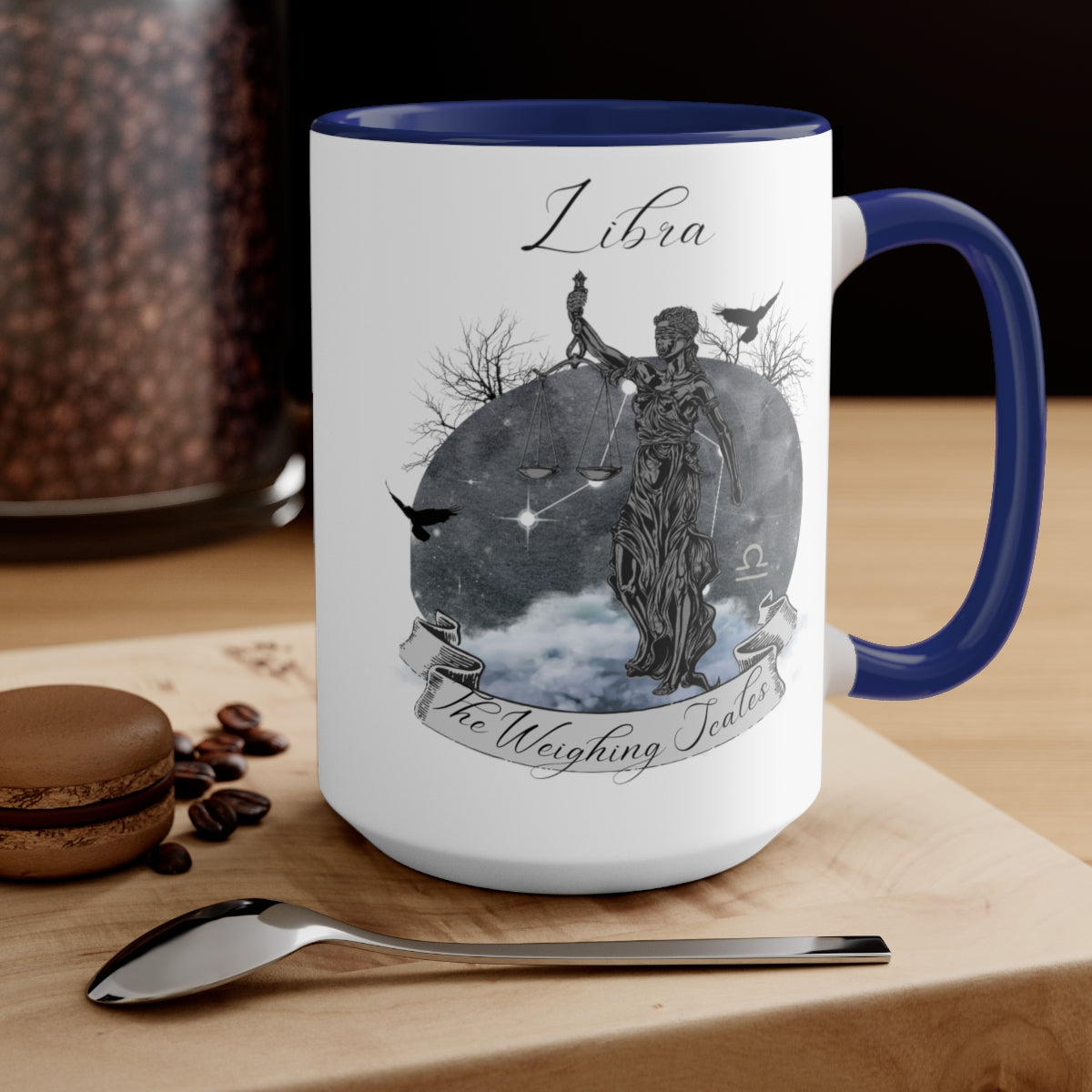 Libra Zodiac Two-Tone Coffee Mugs, 15oz