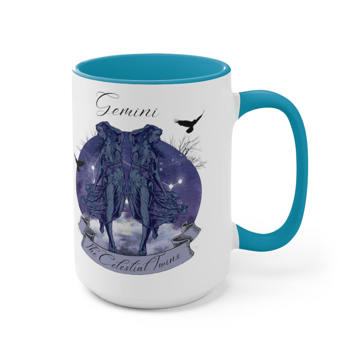 Gemini Zodiac The Celestial Twins Two-Tone Coffee Mugs, 15oz