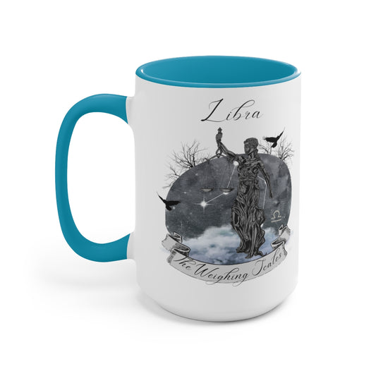 Libra Zodiac Two-Tone Coffee Mugs, 15oz