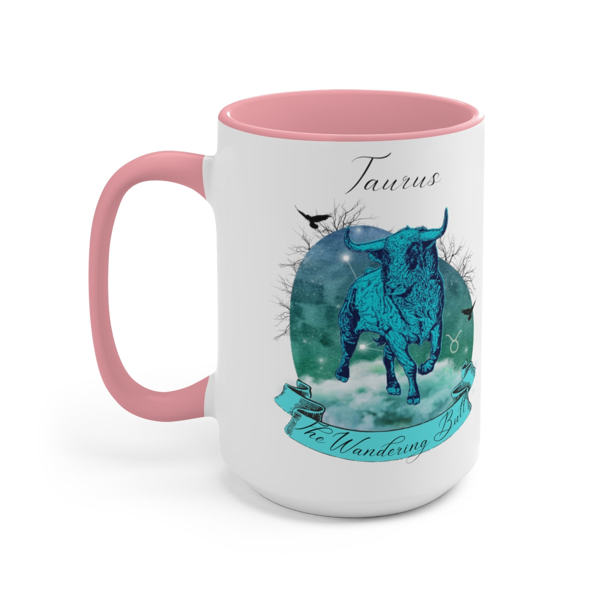 Taurus Zodiac The Wandering Bull Two-Tone Coffee Mugs, 15oz