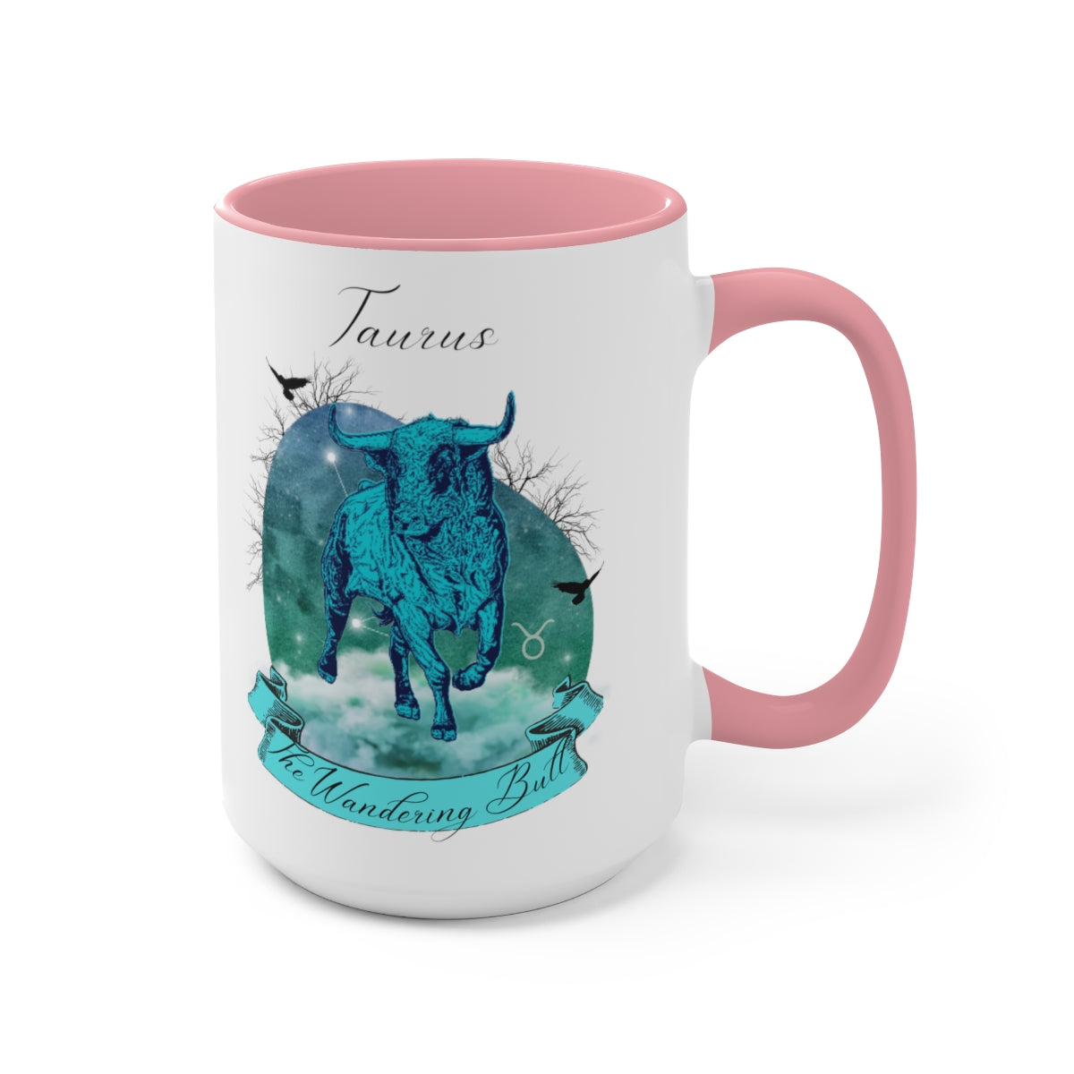 Taurus Zodiac The Wandering Bull Two-Tone Coffee Mugs, 15oz