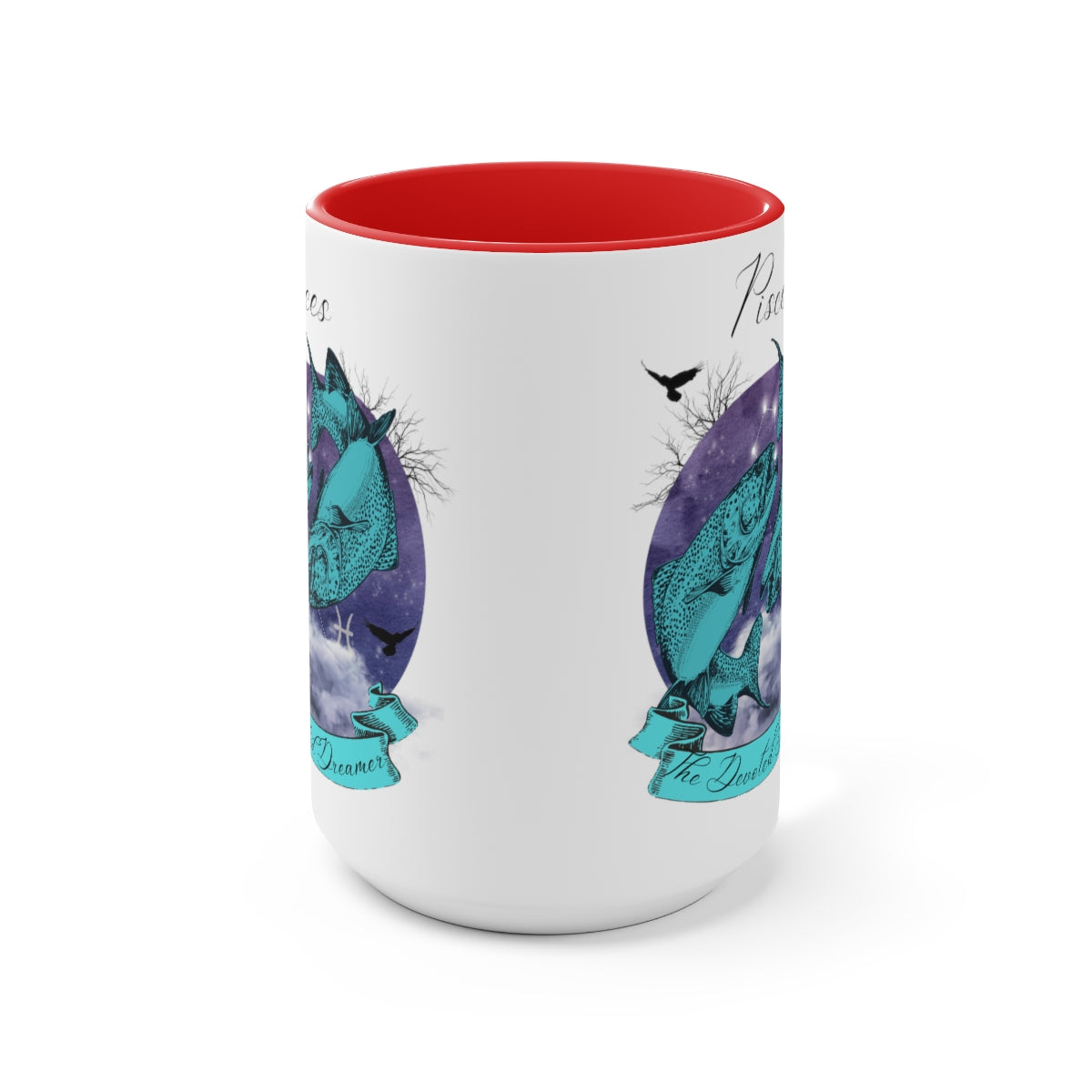 Pisces Zodiac The Devoted Dreamer Two-Tone Coffee Mugs, 15oz | Zodiac Gift Mugs
