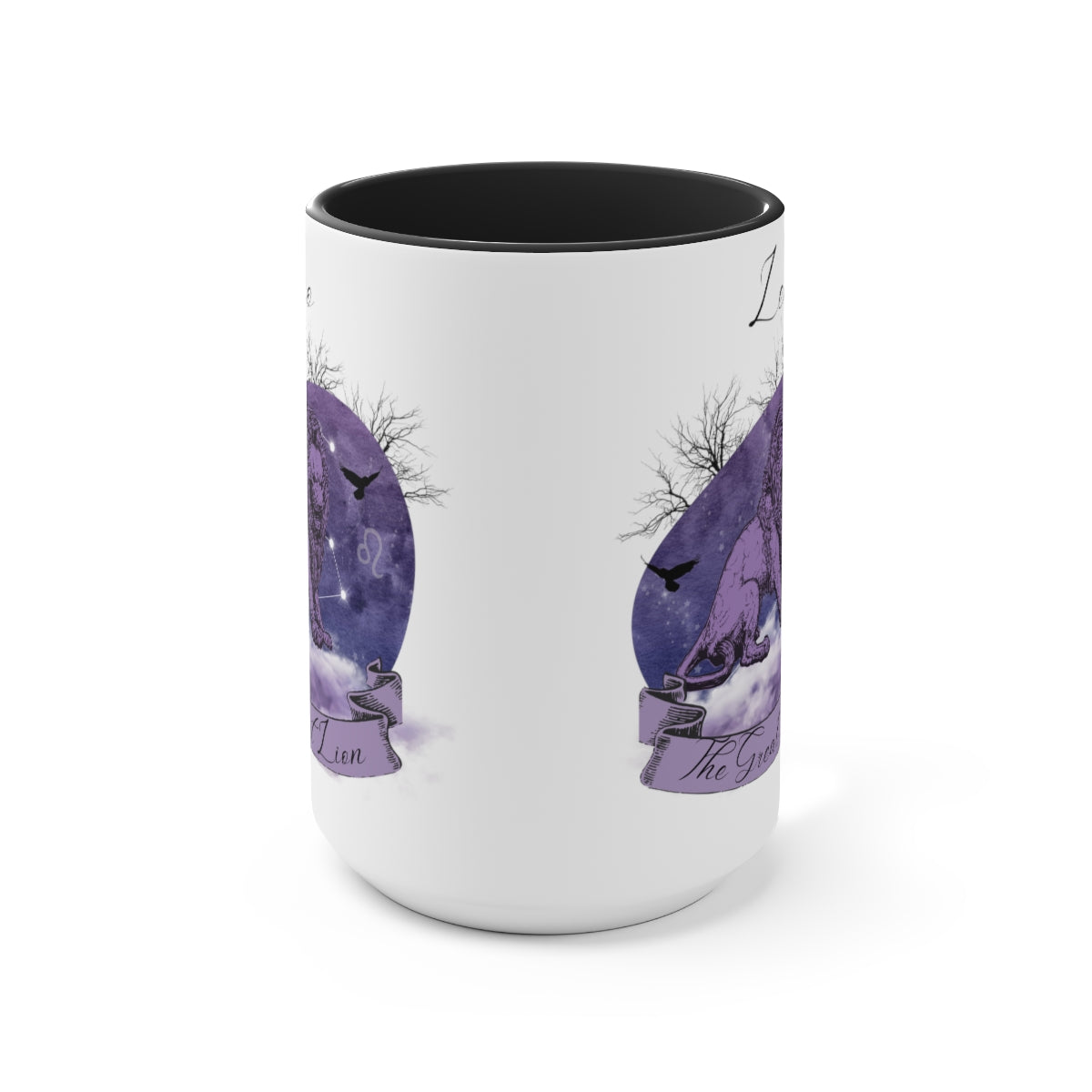 Leo Zodiac The Great Lion Two-Tone Coffee Mugs, 15oz