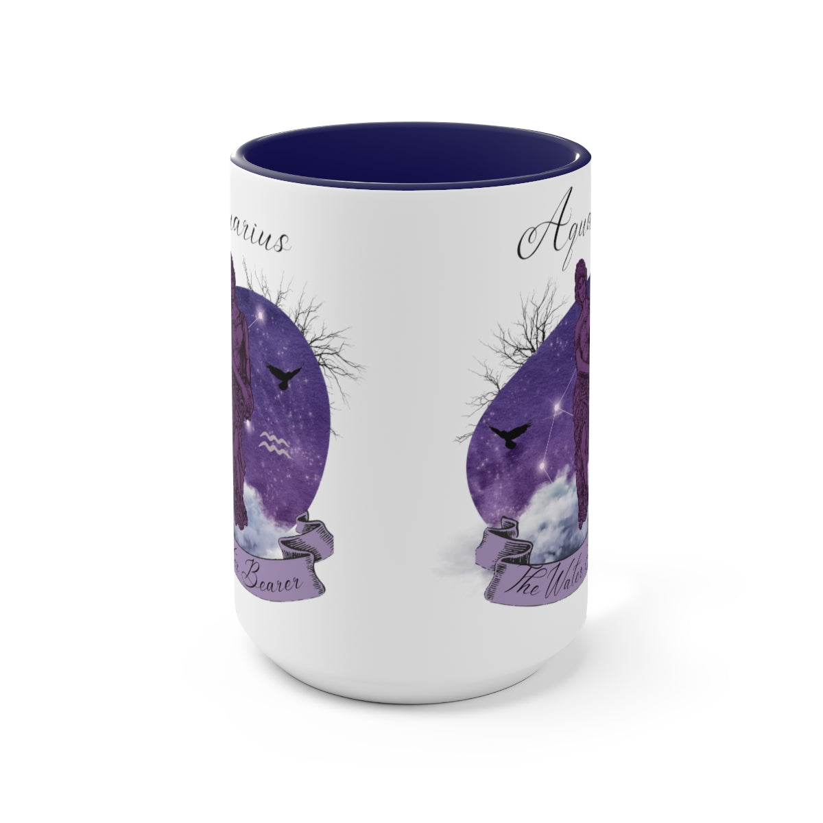 Aquarius Zodiac The Water Bearer Two-Tone Coffee Mugs, 15oz