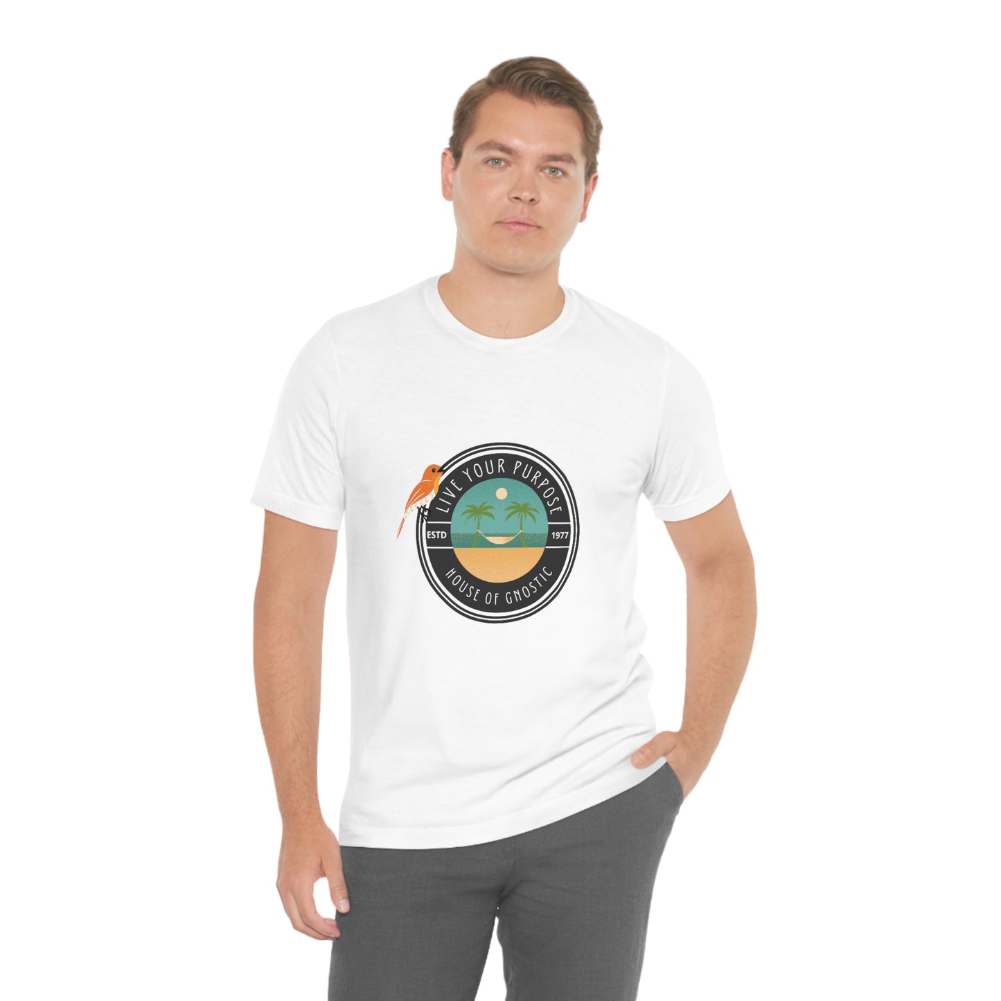 Live Your Purpose Bird Beach Graphic Statement Crewneck House of Gnosic T Shirt Statement Tees