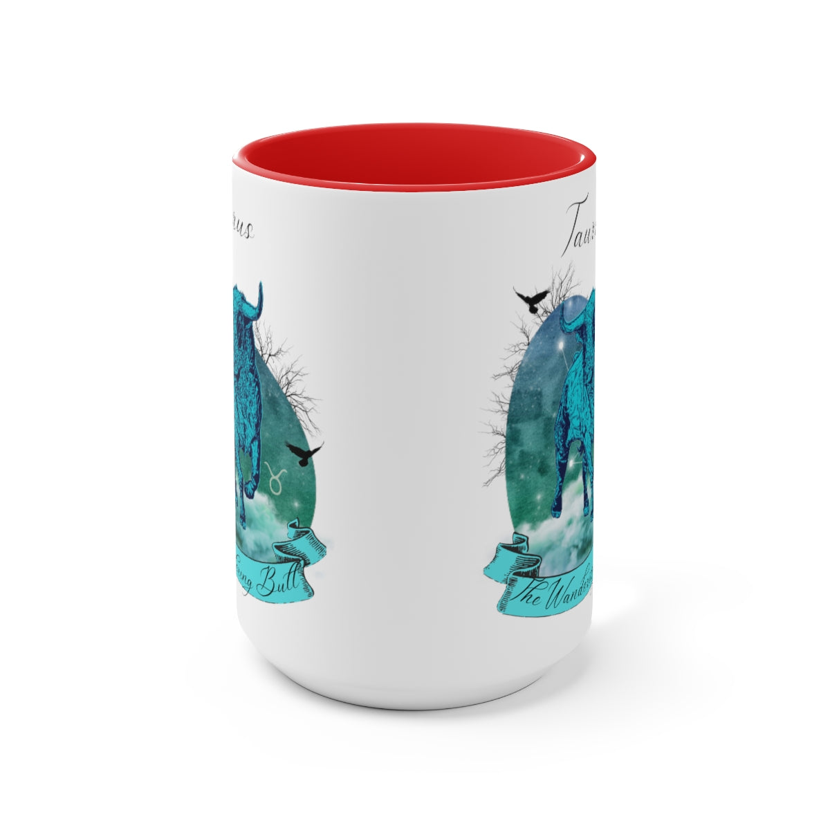 Taurus Zodiac The Wandering Bull Two-Tone Coffee Mugs, 15oz