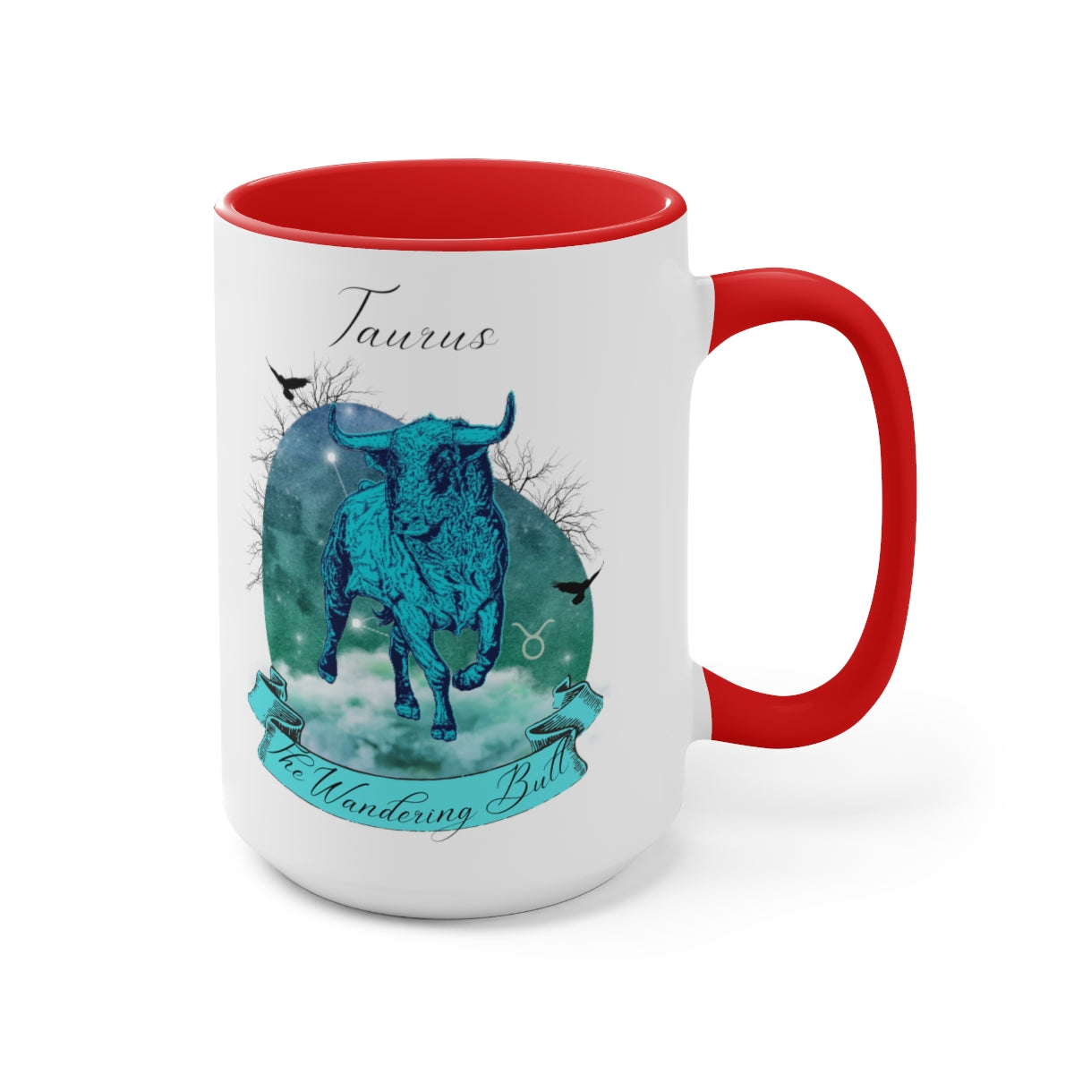 Taurus Zodiac The Wandering Bull Two-Tone Coffee Mugs, 15oz