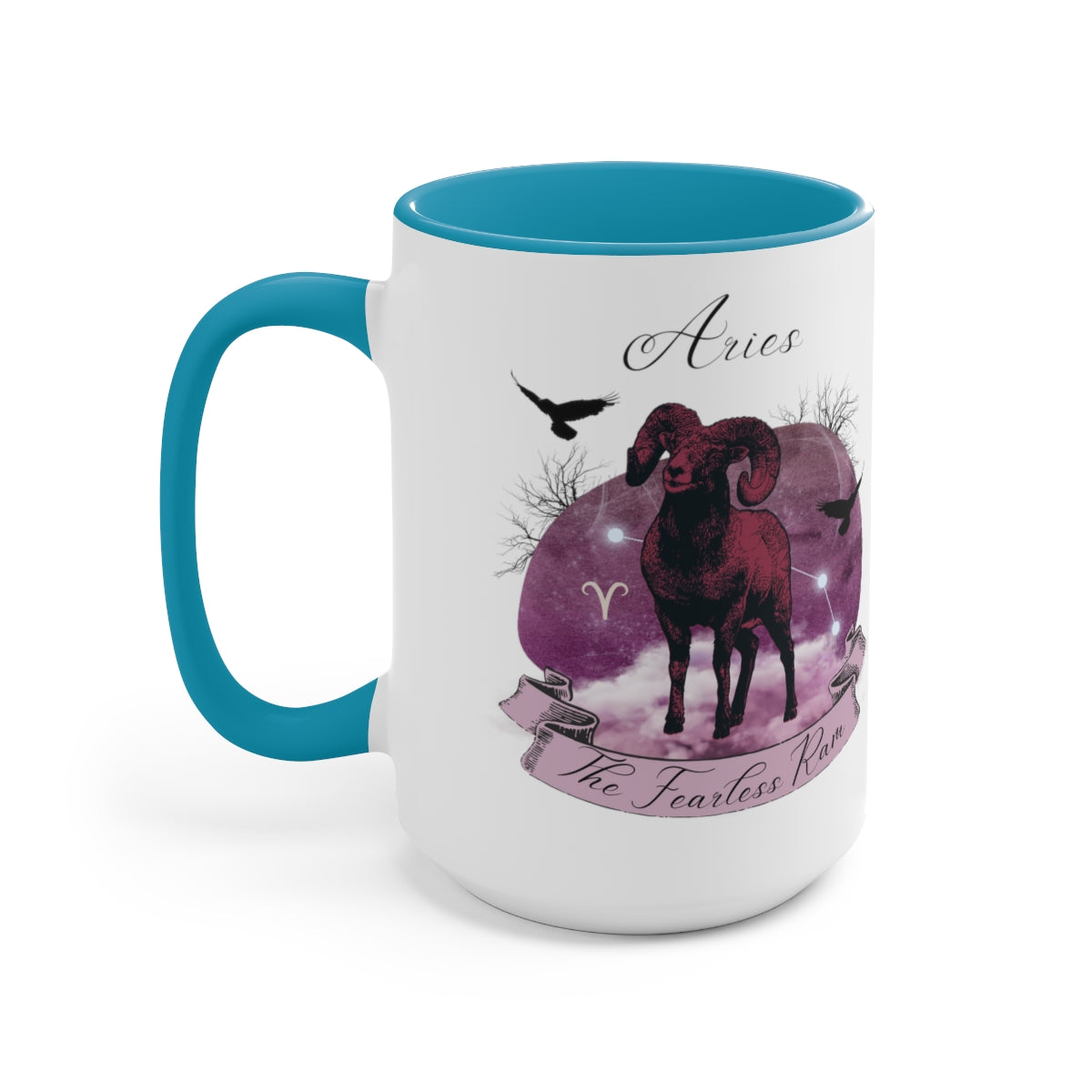 Aries Zodiac Two-Tone Coffee Mugs, 15oz