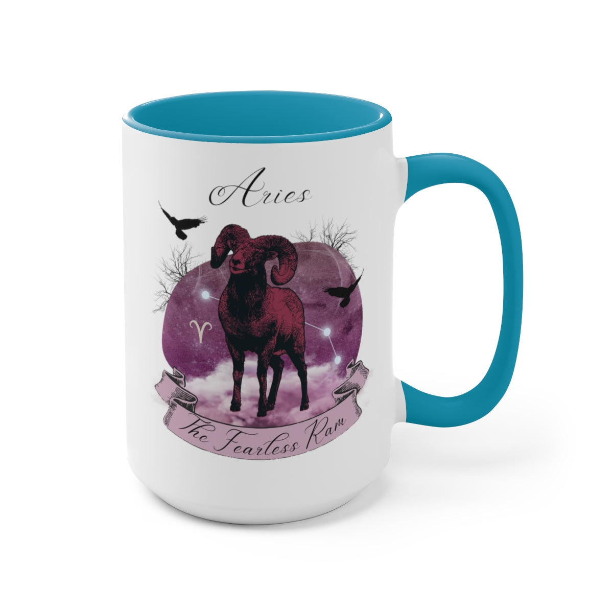 Aries Zodiac Two-Tone Coffee Mugs, 15oz