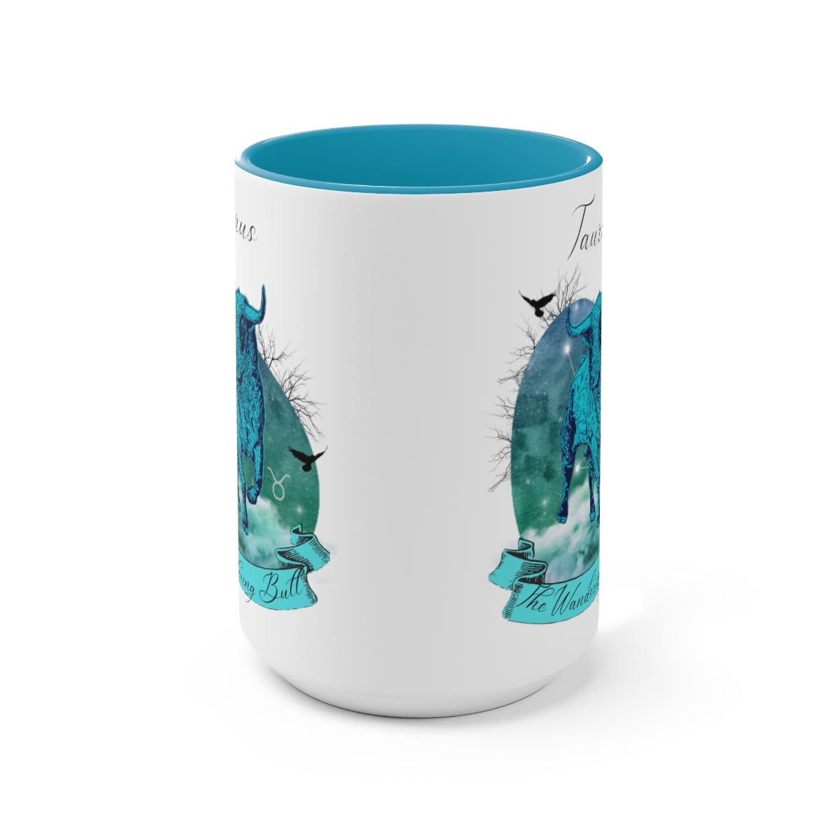 Taurus Zodiac The Wandering Bull Two-Tone Coffee Mugs, 15oz
