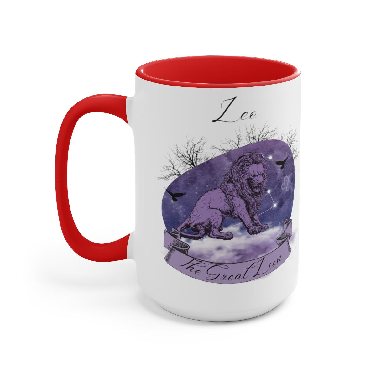 Leo Zodiac The Great Lion Two-Tone Coffee Mugs, 15oz