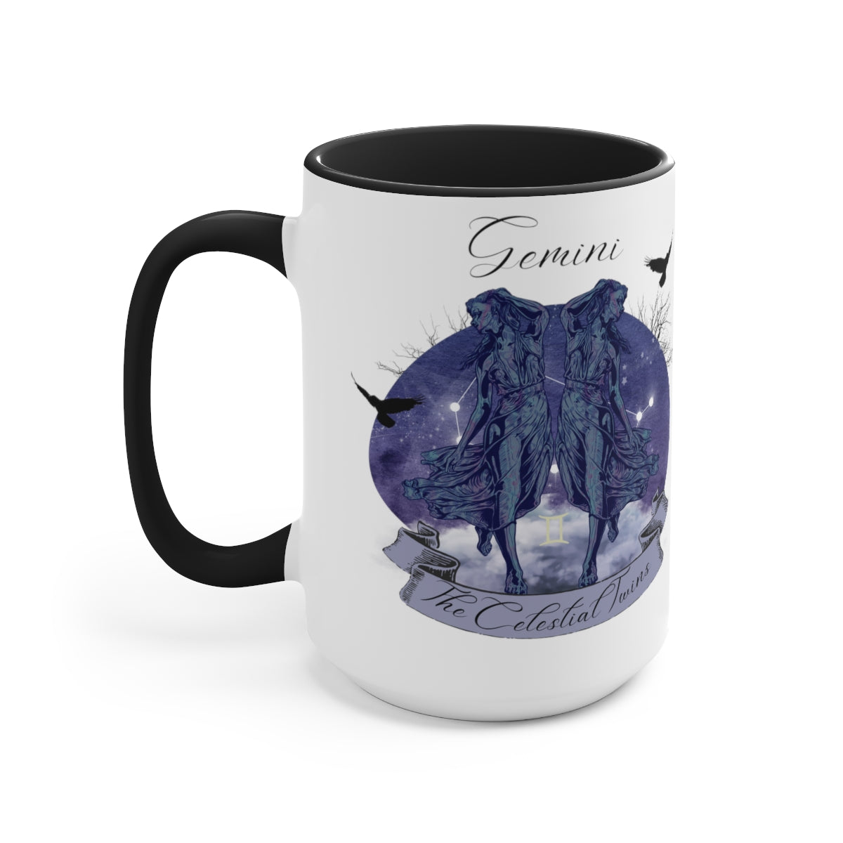 Gemini Zodiac The Celestial Twins Two-Tone Coffee Mugs, 15oz