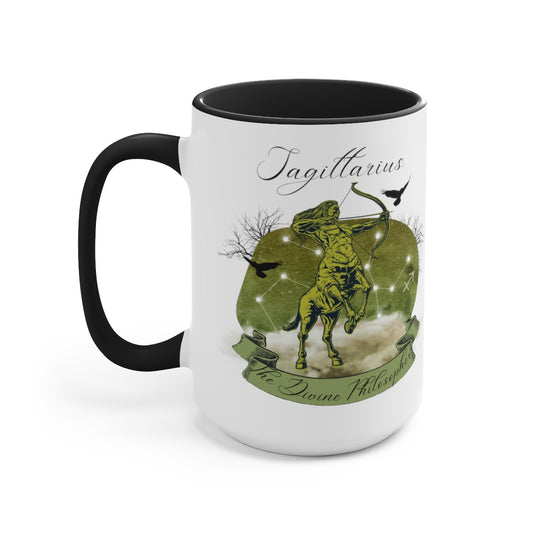 Sagittarius Zodiac Sign Two-Tone Coffee Mugs, 15oz