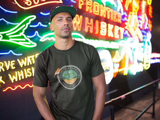 Live Your Purpose Bird Beach Graphic Statement Crewneck House of Gnosic T Shirt Statement Tees