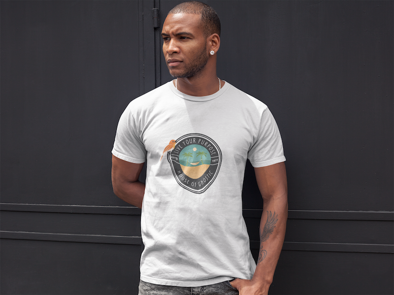 Live Your Purpose Bird Beach Graphic Statement Crewneck House of Gnosic T Shirt Statement Tees