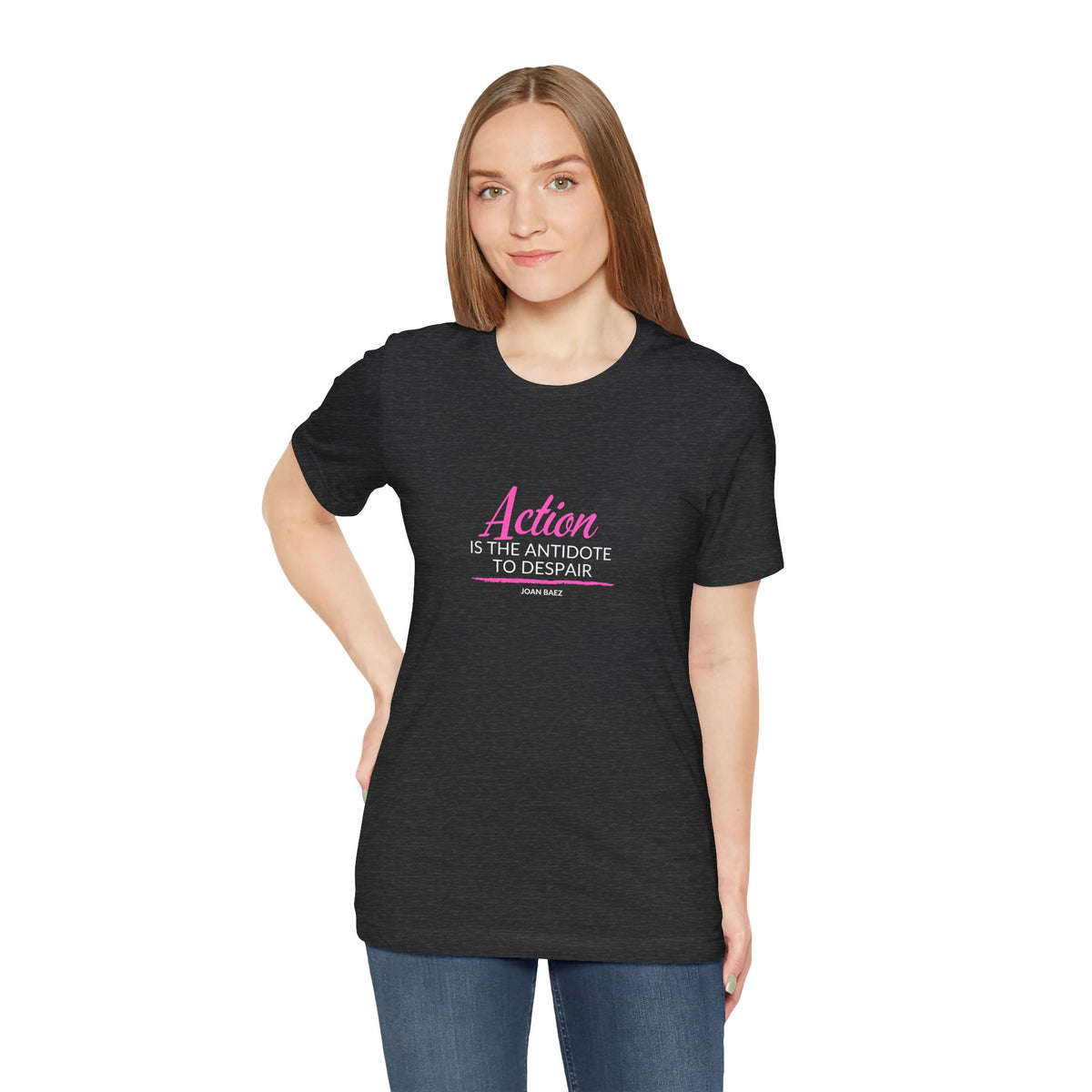 Action is the Antidote to Despair — Joan Baez Vintage Logo T‑Shirt