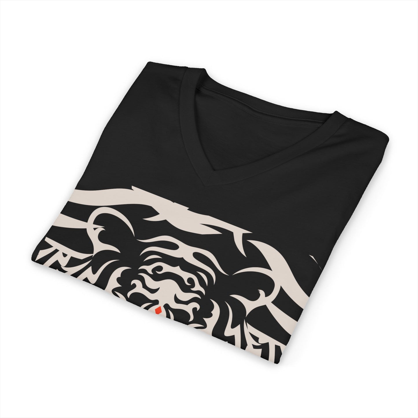 Tiger Face V-Neck Tee — Bold Tribal Tiger Graphic T-Shirt
