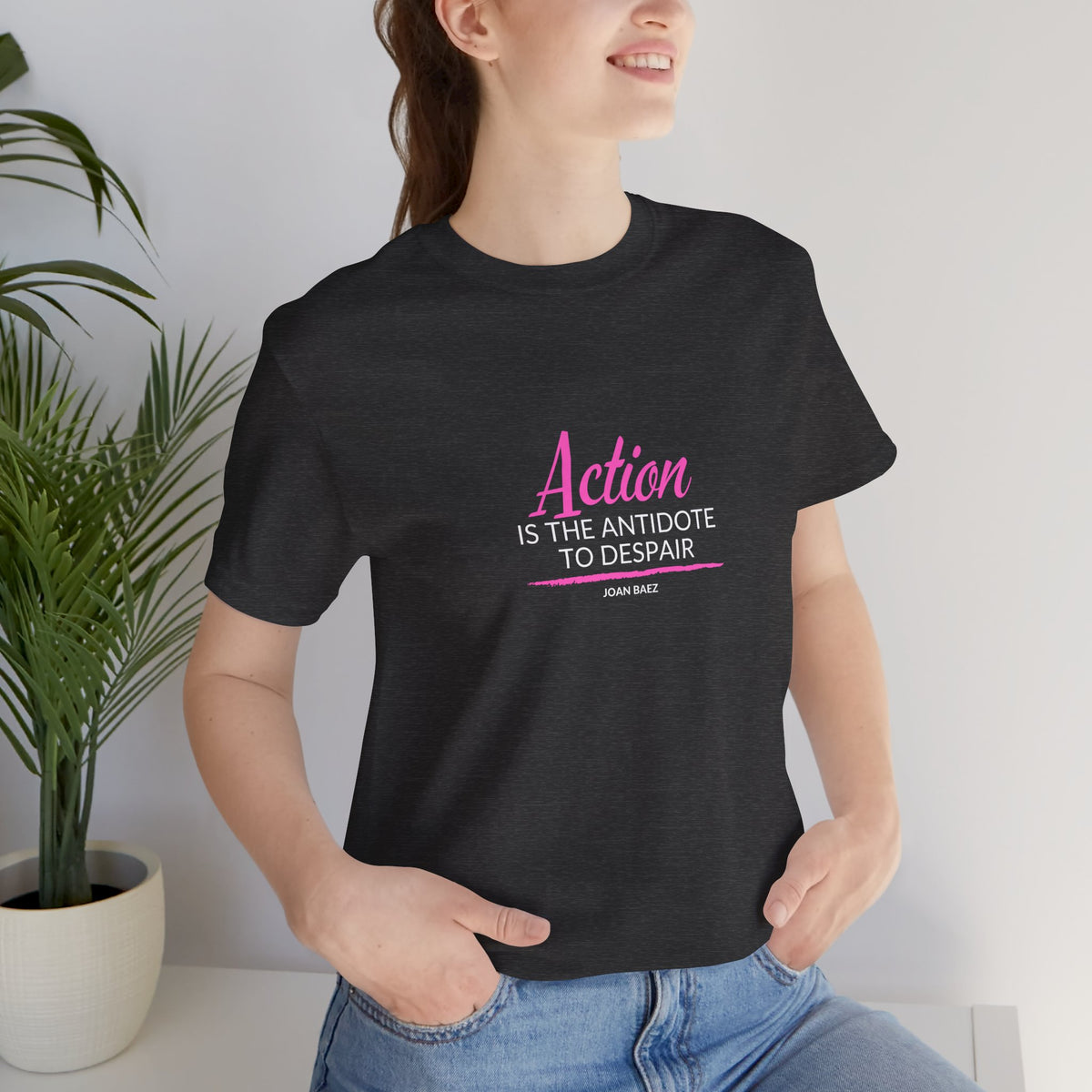 Action is the Antidote to Despair — Joan Baez Vintage Logo T‑Shirt