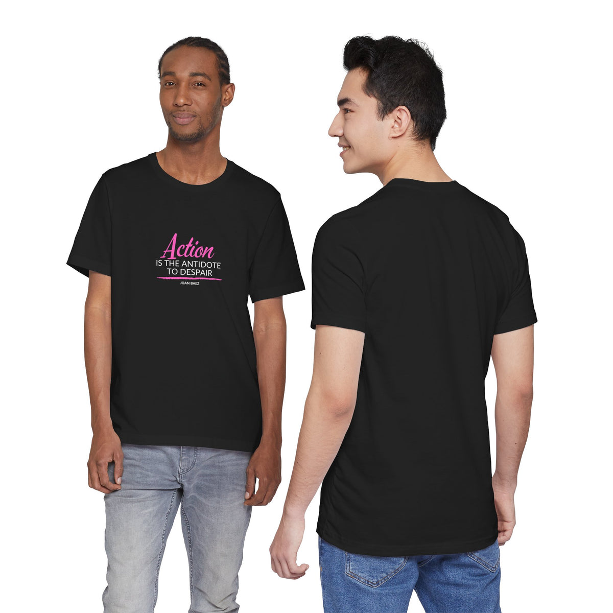 Action is the Antidote to Despair — Joan Baez Vintage Logo T‑Shirt
