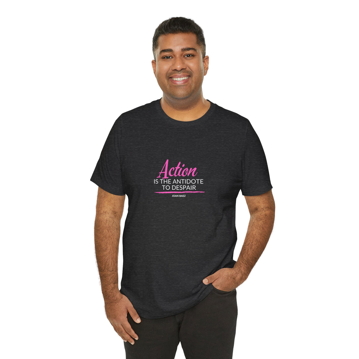 Action is the Antidote to Despair — Joan Baez Vintage Logo T‑Shirt