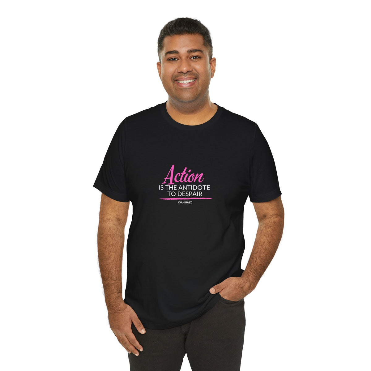 Action is the Antidote to Despair — Joan Baez Vintage Logo T‑Shirt