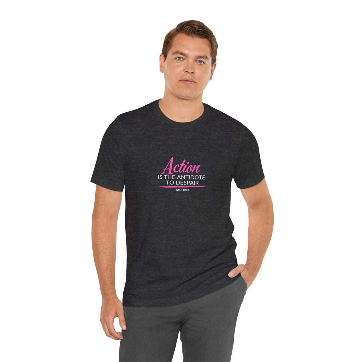 Action is the Antidote to Despair — Joan Baez Vintage Logo T‑Shirt