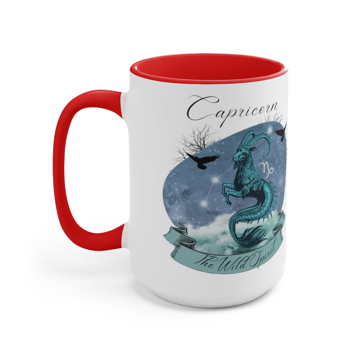 Capricorn Zodiac The Wild Spirit Two-Tone Coffee Mugs, 15oz