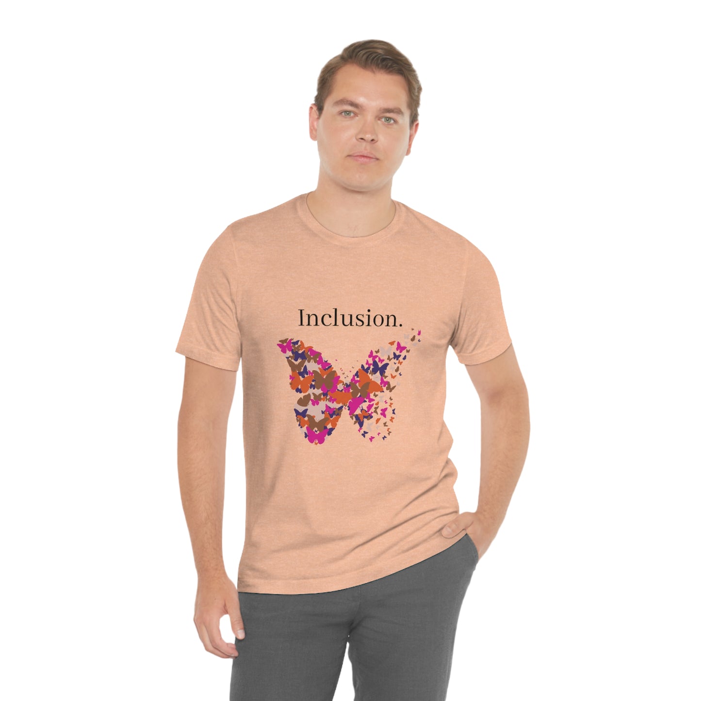 Inclusion Shirt Butterflies Purple, Diversity Inclusion Tshirts, DEIB Statement Tees, Inclusion is an Act Tees