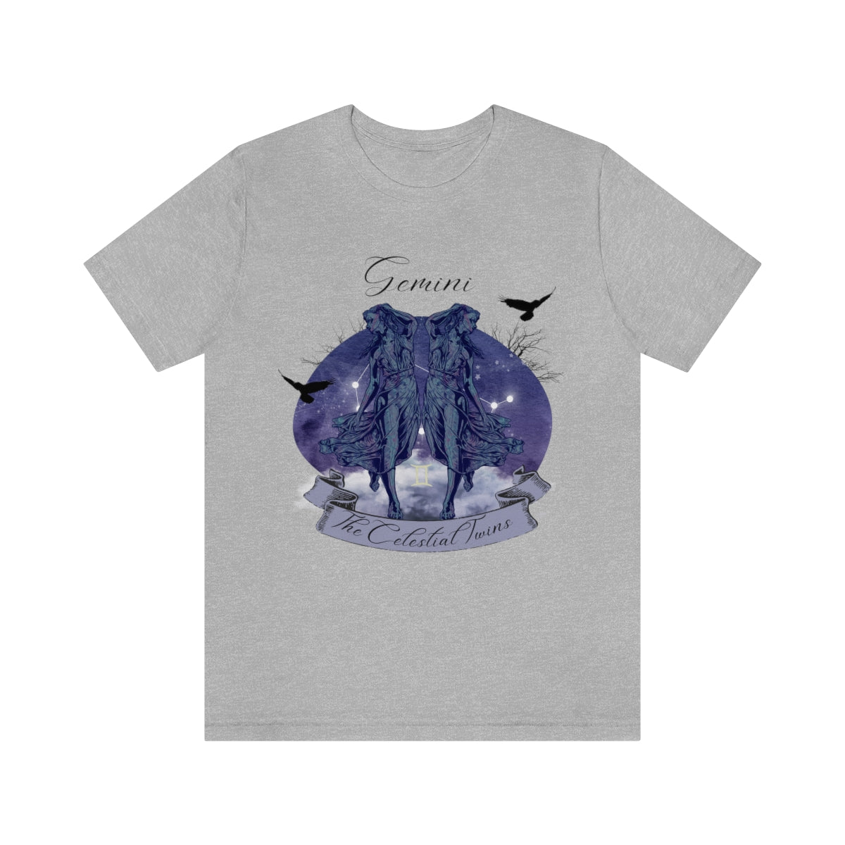 Gemini The Celestial Twins Zodiac Sign Astrology T Shirt | Unisex Jersey Short Sleeve Tee