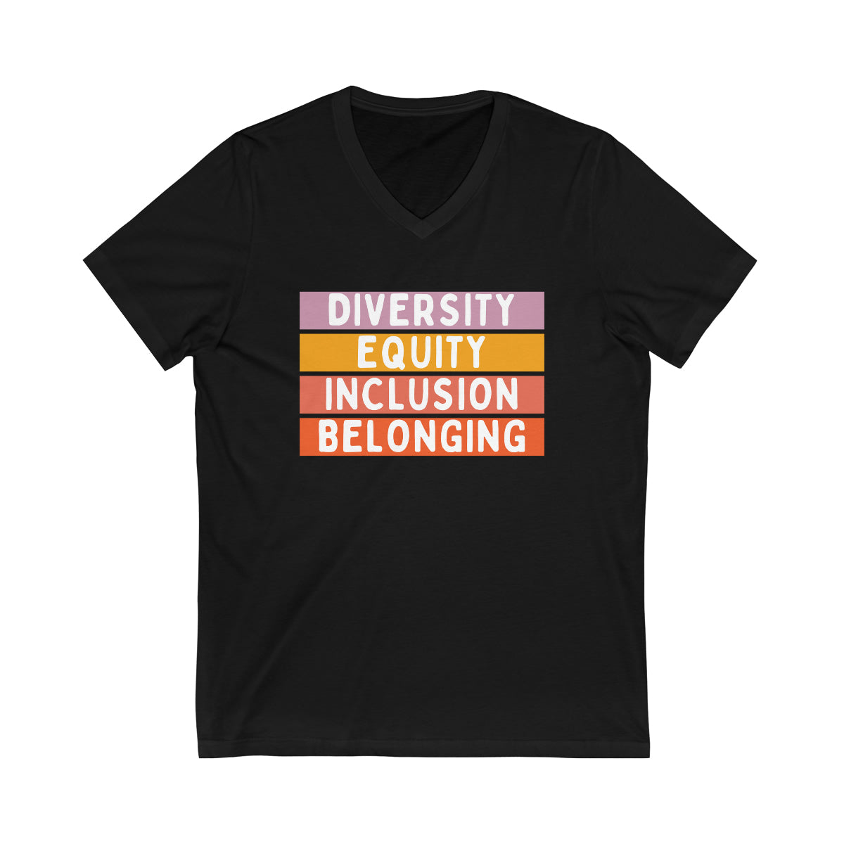 DEIB V Neck Diversity Equity Inclusion Belong V Neck Unisex Jersey Short Sleeve V-Neck Tee