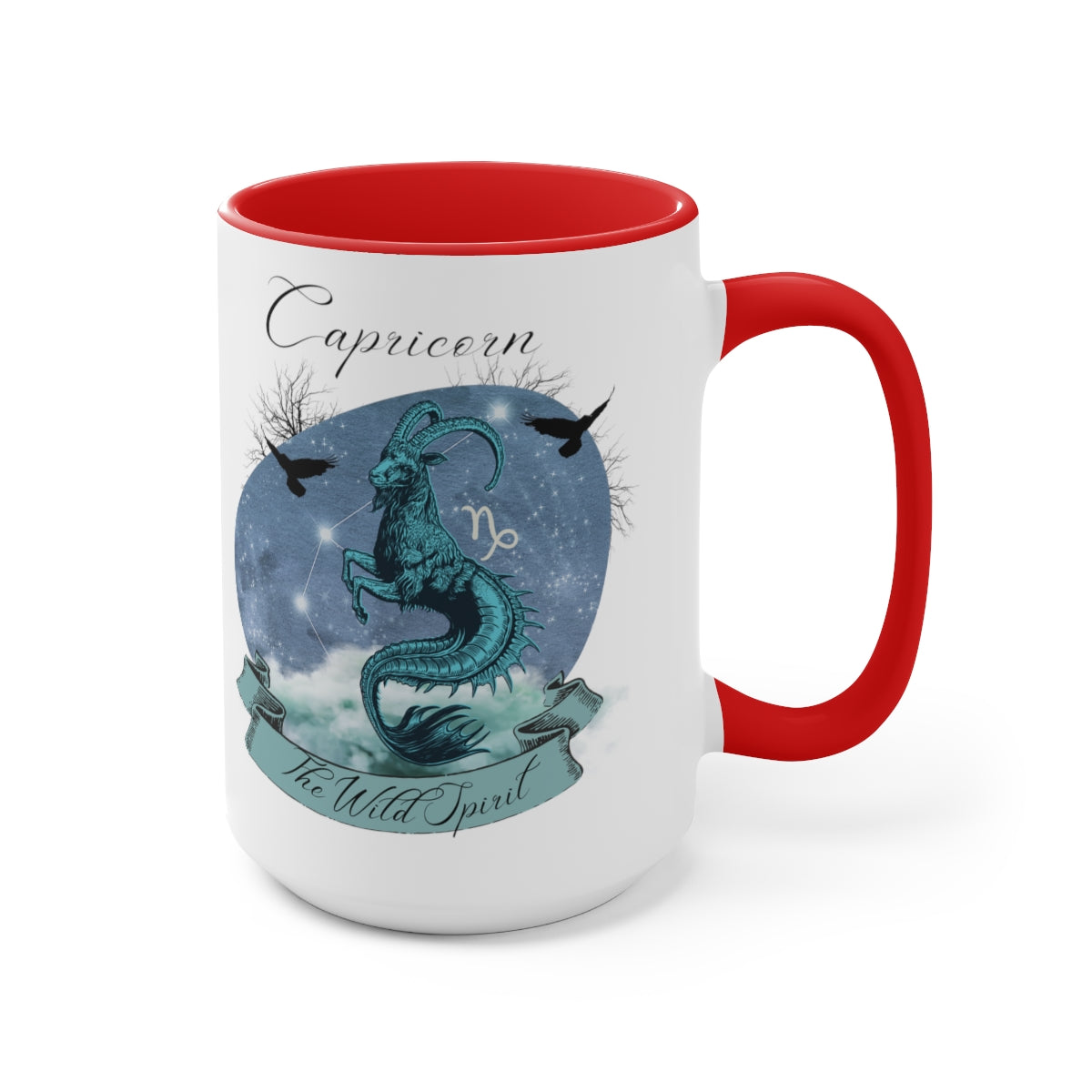 Capricorn Zodiac The Wild Spirit Two-Tone Coffee Mugs, 15oz