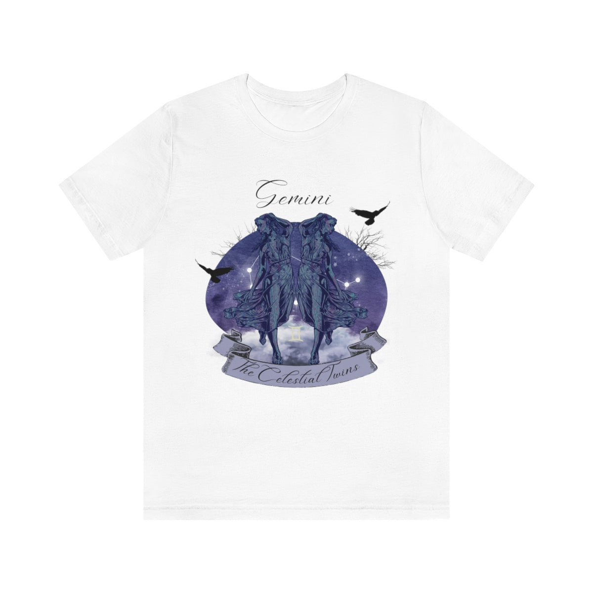 Gemini The Celestial Twins Zodiac Sign Astrology T Shirt | Unisex Jersey Short Sleeve Tee