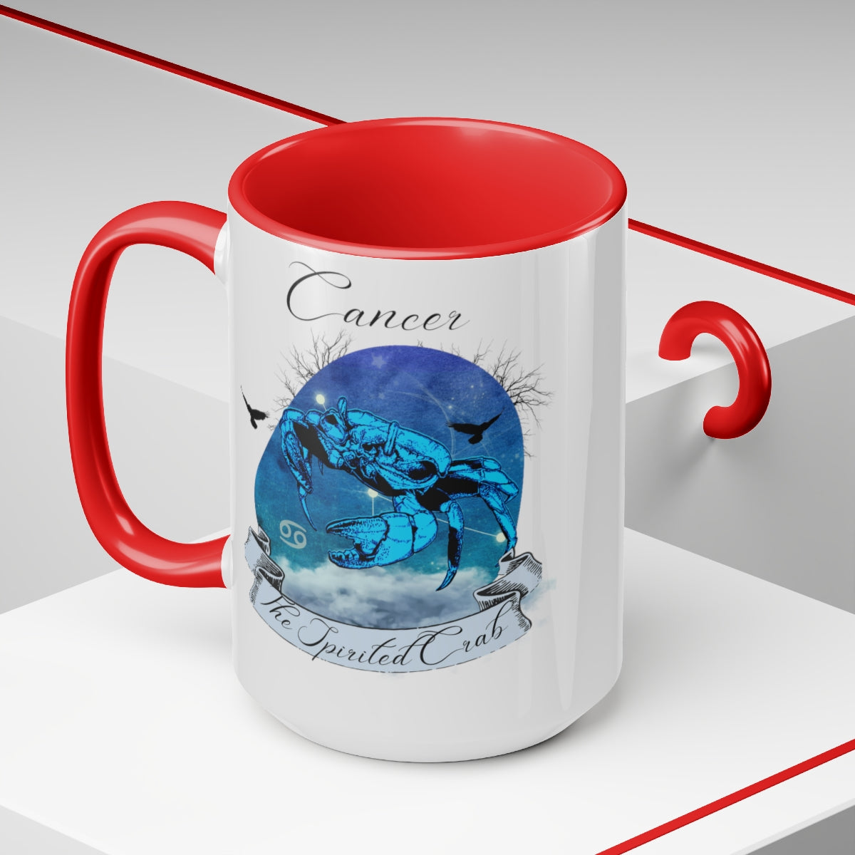 Cancer Zodiac Two-Tone Coffee Mugs, 15oz