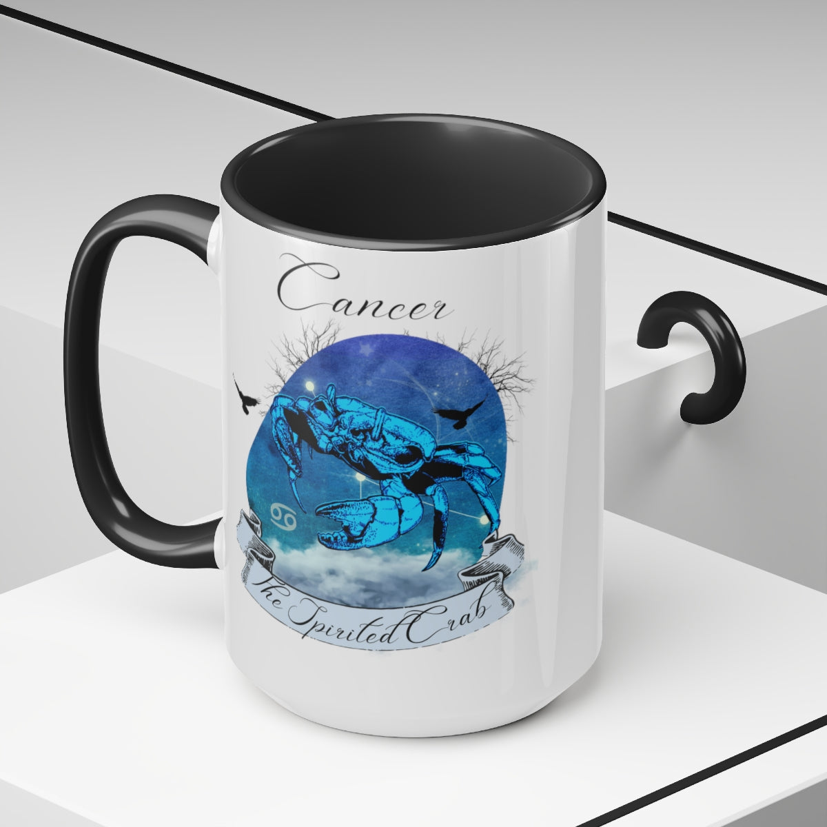 Cancer Zodiac Two-Tone Coffee Mugs, 15oz