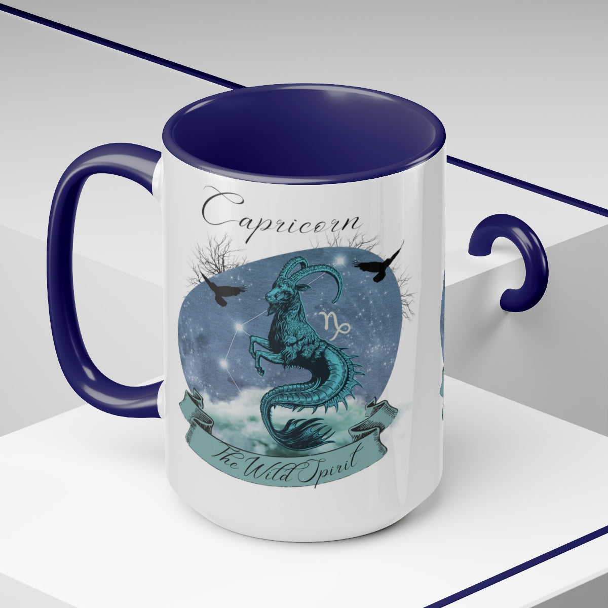 Capricorn Zodiac The Wild Spirit Two-Tone Coffee Mugs, 15oz