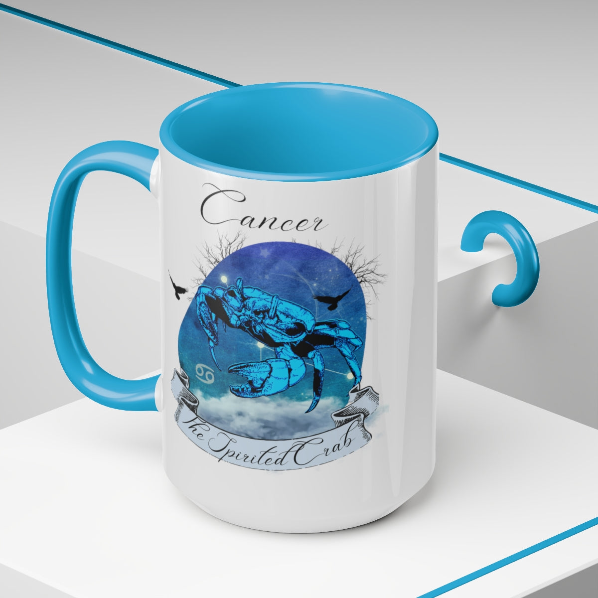 Cancer Zodiac Two-Tone Coffee Mugs, 15oz