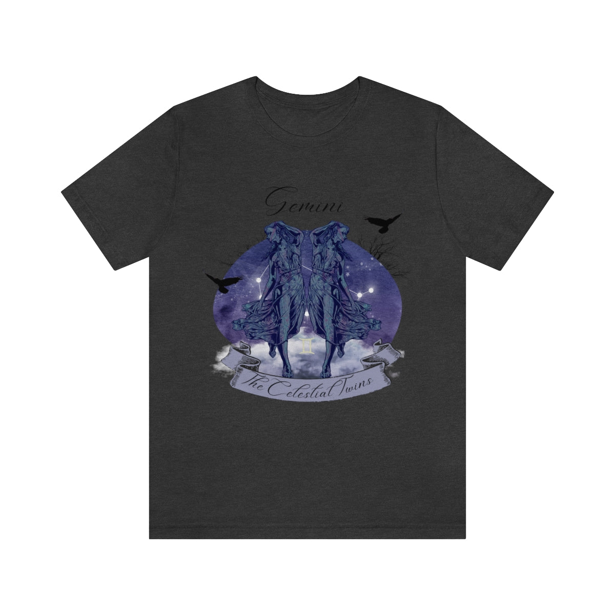 Gemini The Celestial Twins Zodiac Sign Astrology T Shirt | Unisex Jersey Short Sleeve Tee