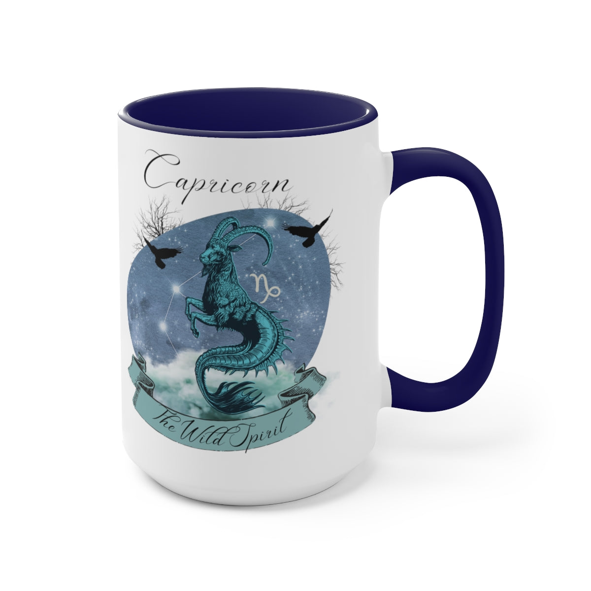 Capricorn Zodiac The Wild Spirit Two-Tone Coffee Mugs, 15oz