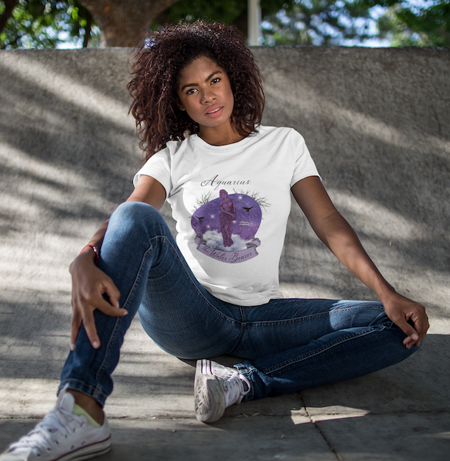 Zodiac Aquarius The Water Bearer Astrology T Shirt | Unisex Jersey Short Sleeve Tee