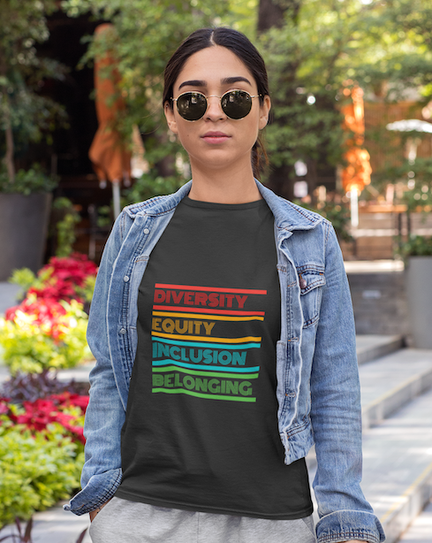 Diversity DEIB  Dark Grey Heather Inclusion Shirt Diversity Equity Inclusion Belonging Tshirts, DEIB Statement Tees