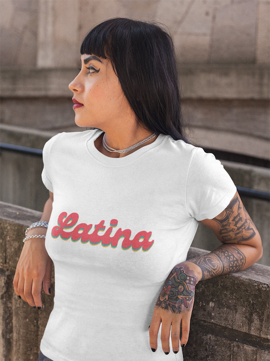 Latina Retro Unisex T Shirt, Latina Retro Type on Shirt, Latinidad
