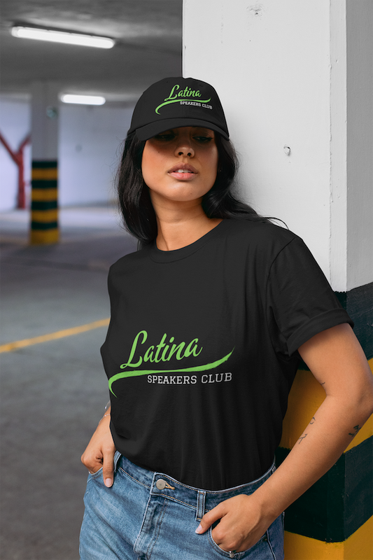 Latina Speakers Club T shirt with Retro Baseball font - Show your Latina Pride and Public Speaking Skills!