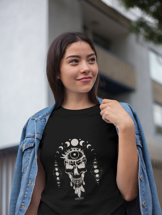 Third Eye Skull Moons of Man Gnostic T Shirt