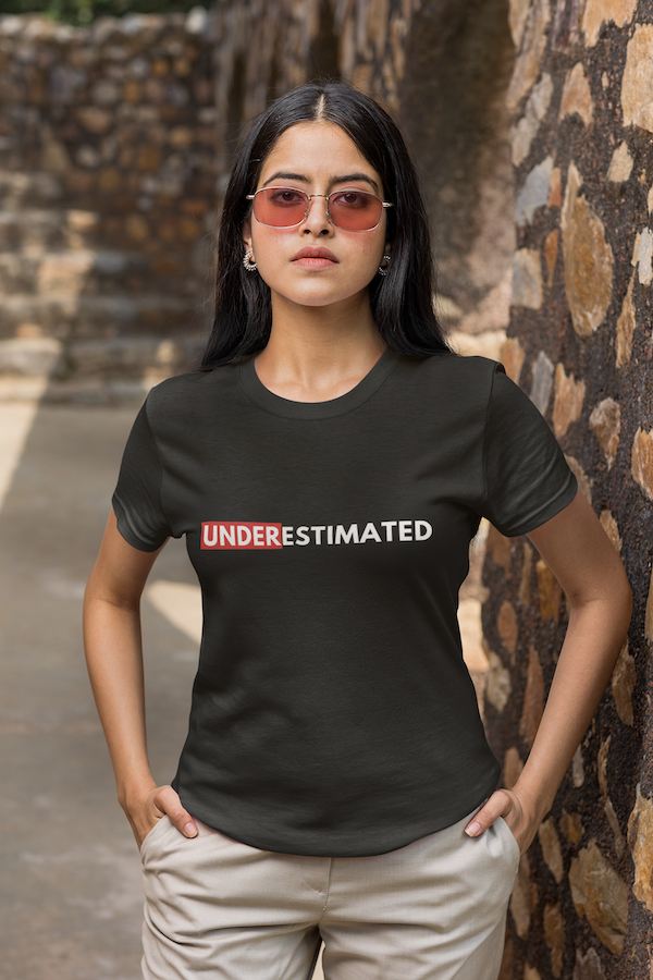 Under Estimated Statement Shirt Red Rectangle T Shirt Statement Tees
