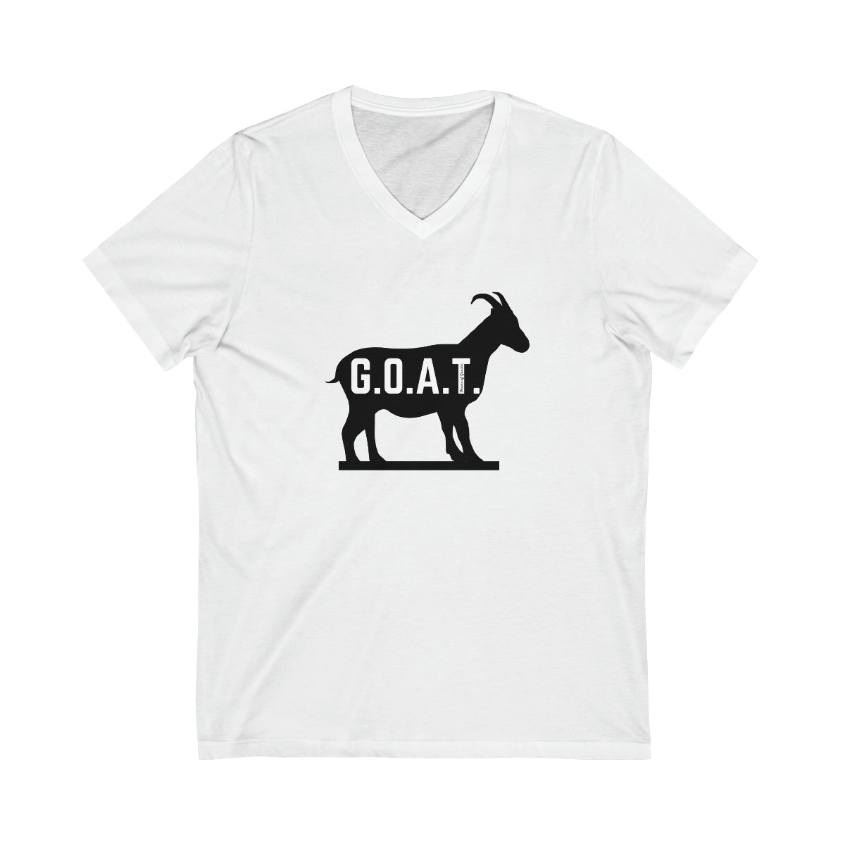 G.O.A.T on Goat V Neck T Shirt | Greatest of All Time Shirt | Unisex Jersey Short Sleeve V-Neck Tee