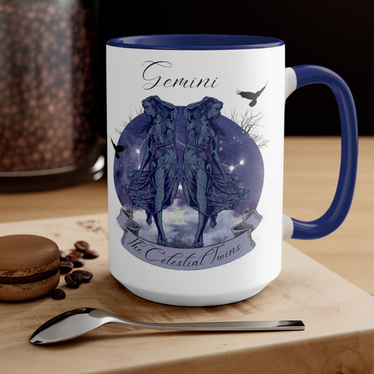Gemini Zodiac The Celestial Twins Two-Tone Coffee Mugs, 15oz