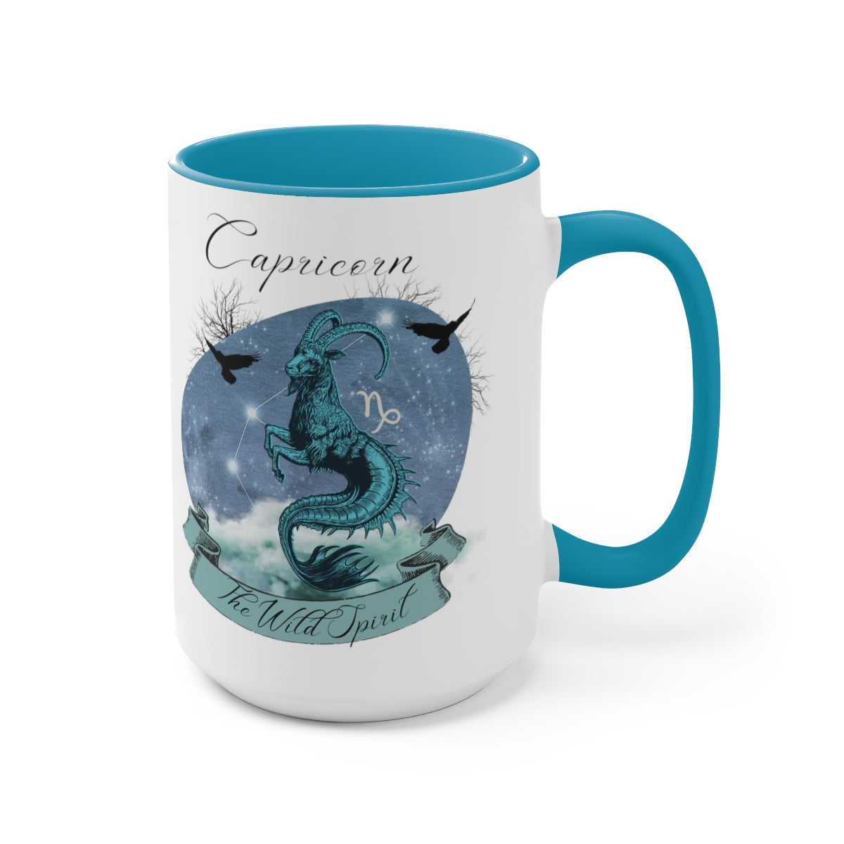 Capricorn Zodiac The Wild Spirit Two-Tone Coffee Mugs, 15oz