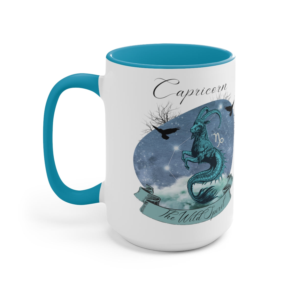 Capricorn Zodiac The Wild Spirit Two-Tone Coffee Mugs, 15oz