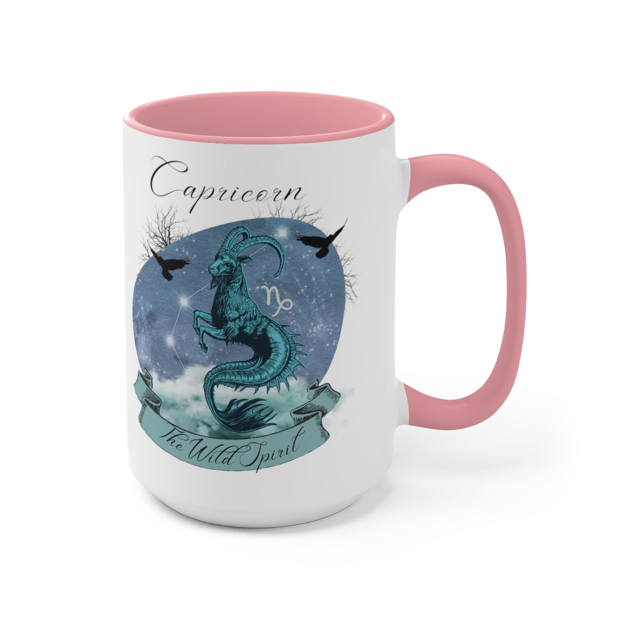 Capricorn Zodiac The Wild Spirit Two-Tone Coffee Mugs, 15oz