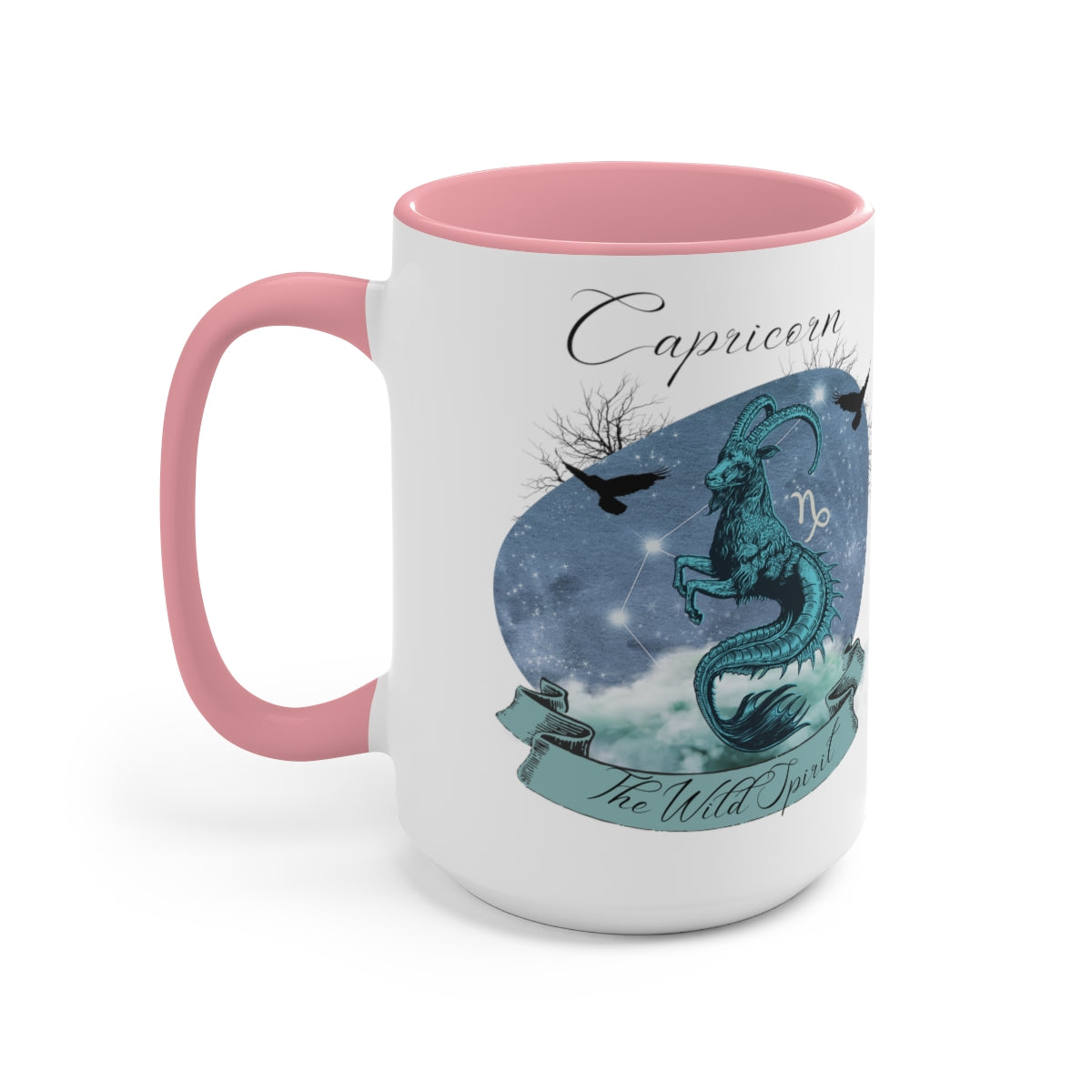 Capricorn Zodiac The Wild Spirit Two-Tone Coffee Mugs, 15oz